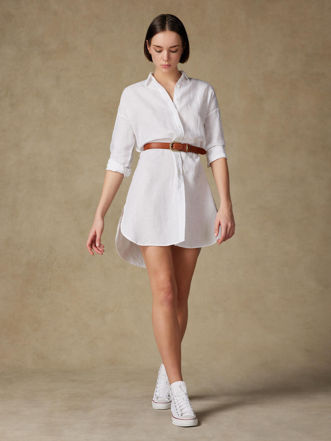 Coby camicia in lino bianco