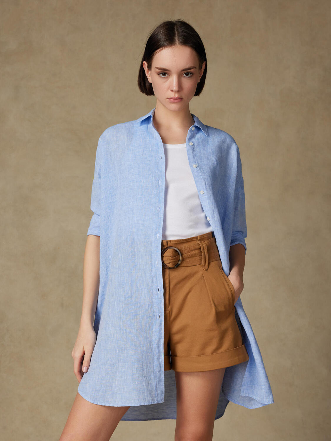 Coby linen shirt light blue sky