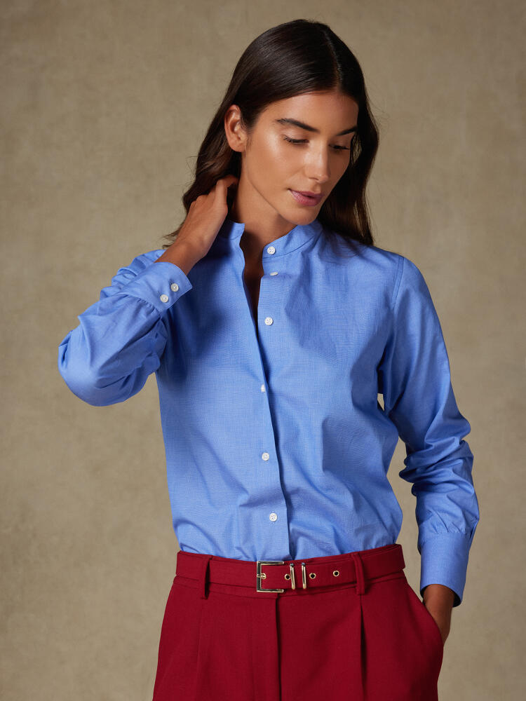 Helene camicia in popeline blu