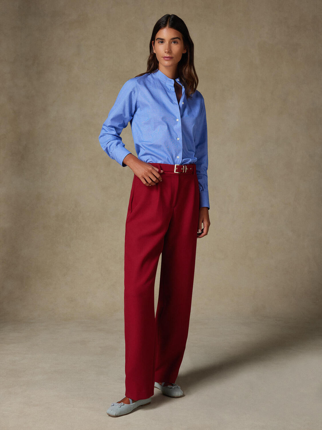 Chemise Helene en popeline bleue