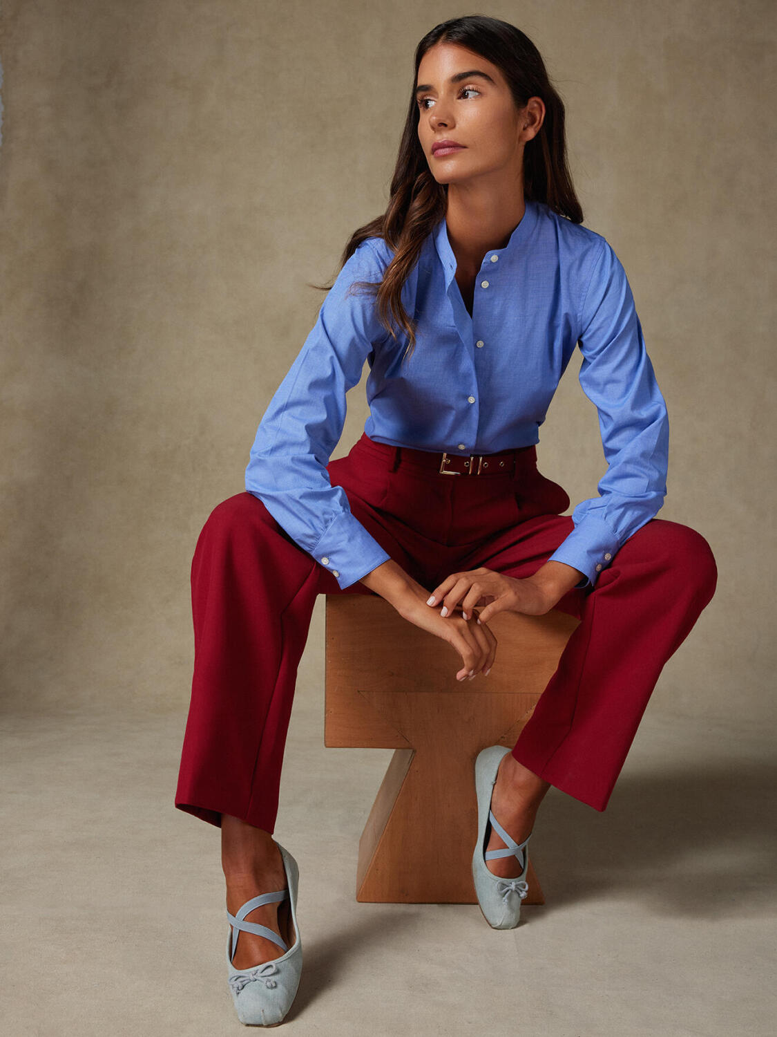 Chemise Helene en popeline bleue