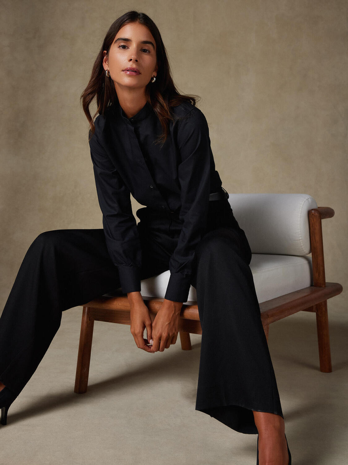 Helene Hemd schwarz oxford