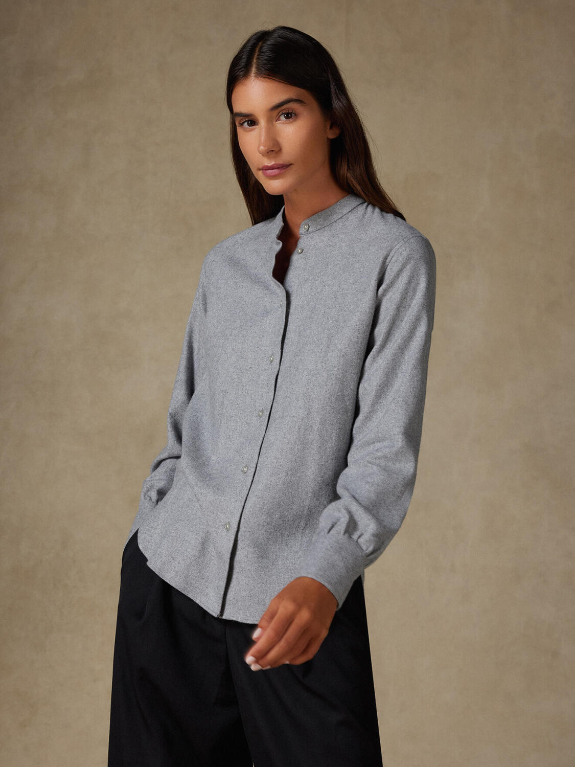 Helene grijs flanellen overhemd