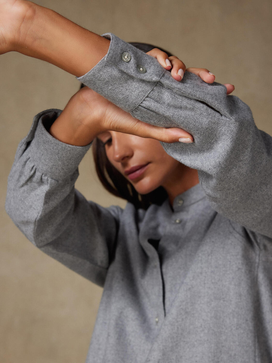 Helene grijs flanellen overhemd