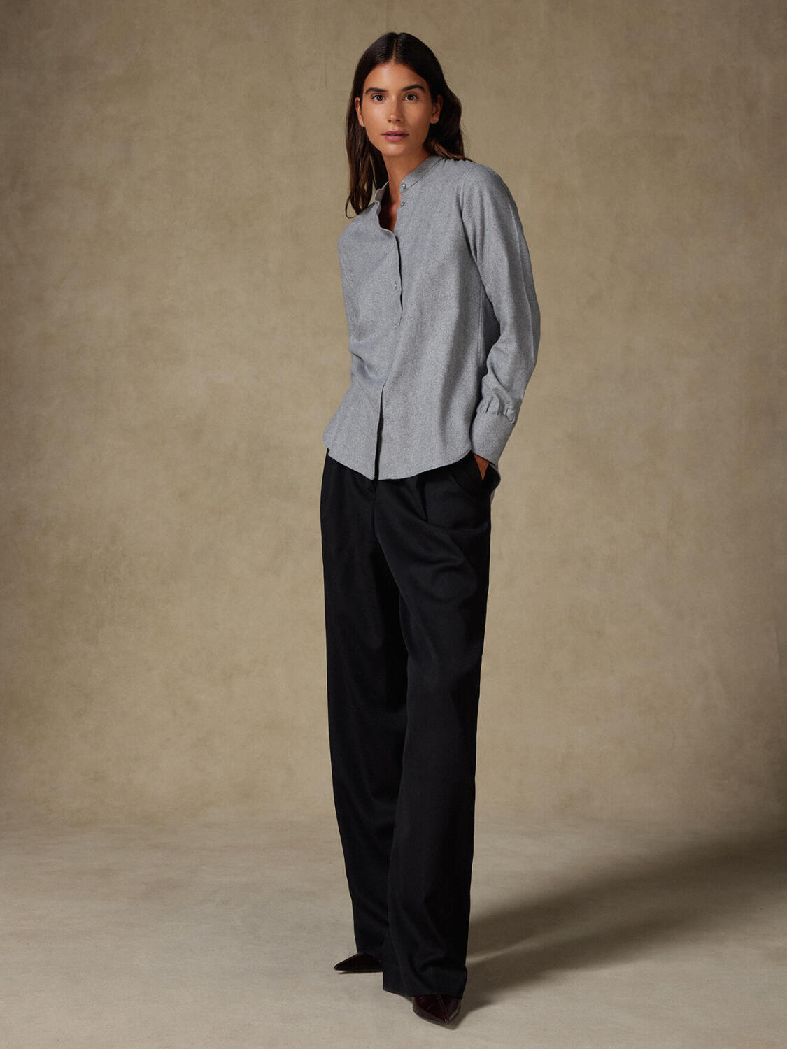 Helene grijs flanellen overhemd