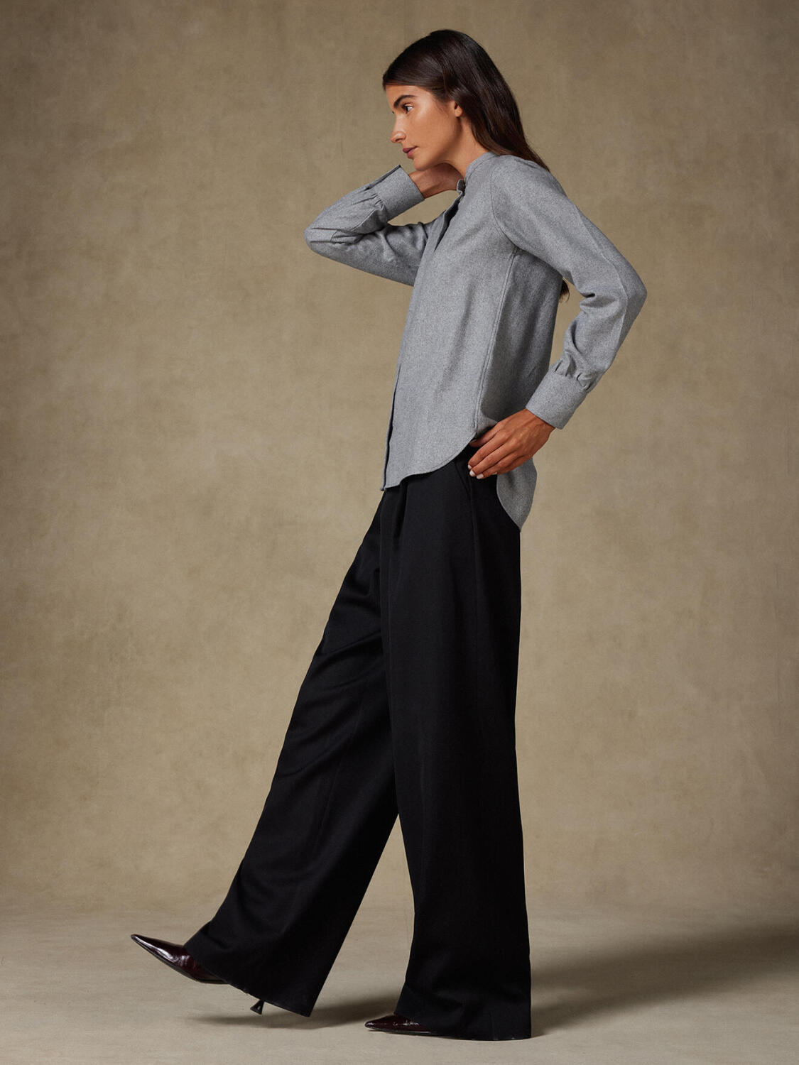 Helene grijs flanellen overhemd