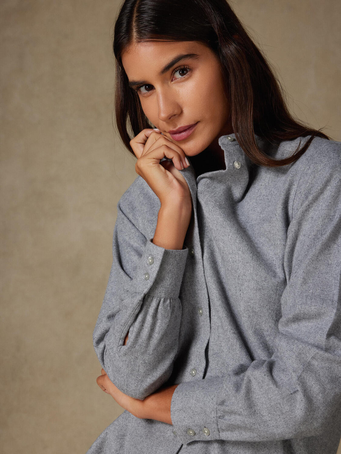 Helene grijs flanellen overhemd