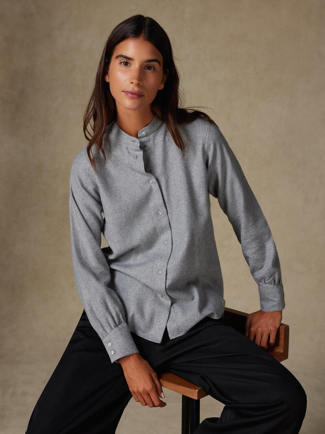 Helene grijs flanellen overhemd