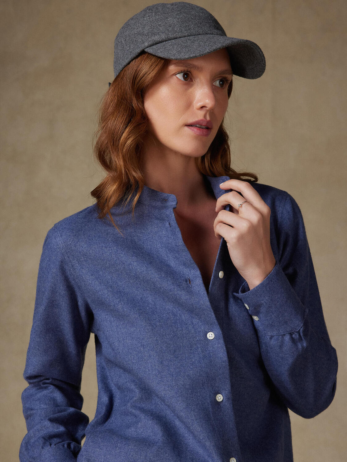 Helene camicia di flanella blu
