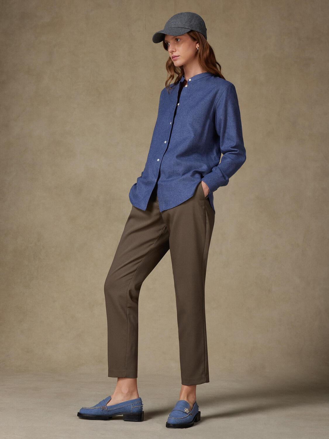 Helene camicia di flanella blu