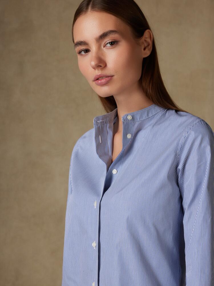 Hélène navy stripe shirt