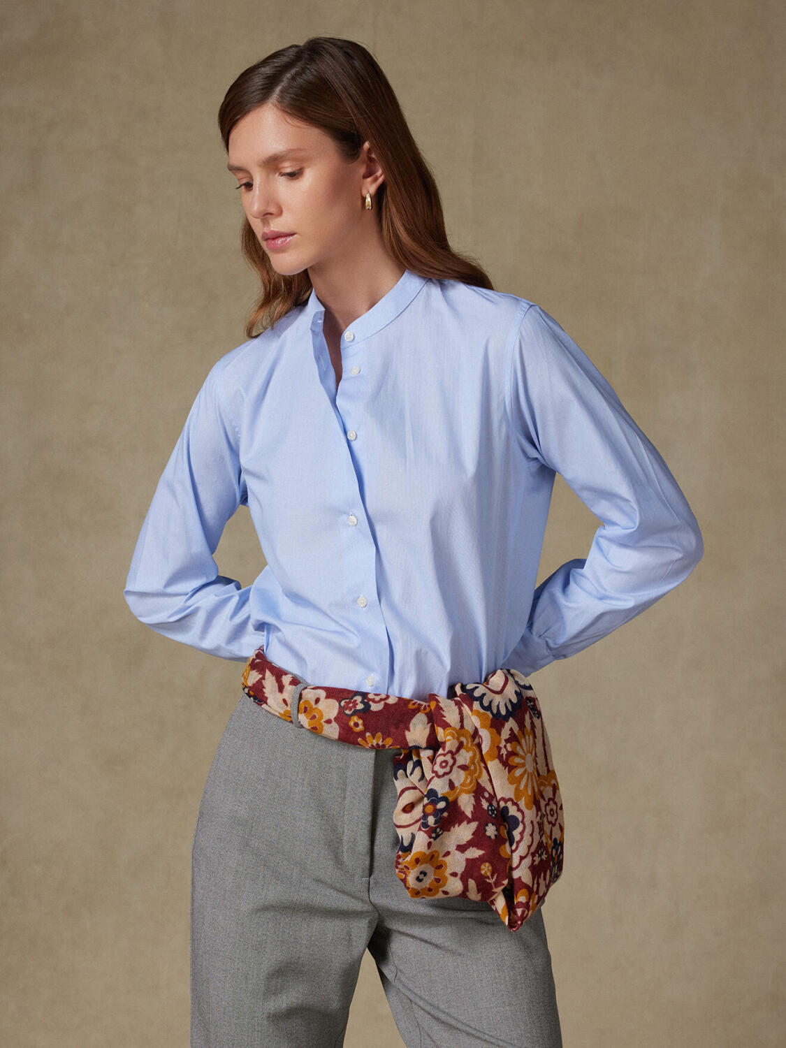 Helene camicia cielo mille righe