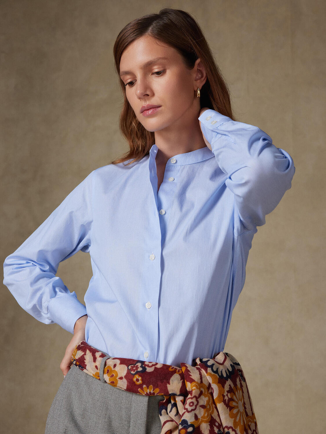 Helene camicia cielo mille righe