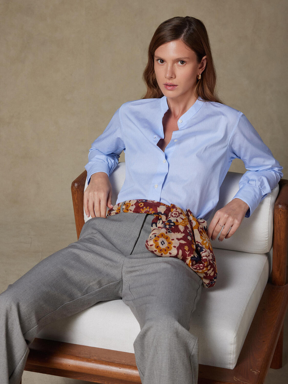 Helene camicia cielo mille righe