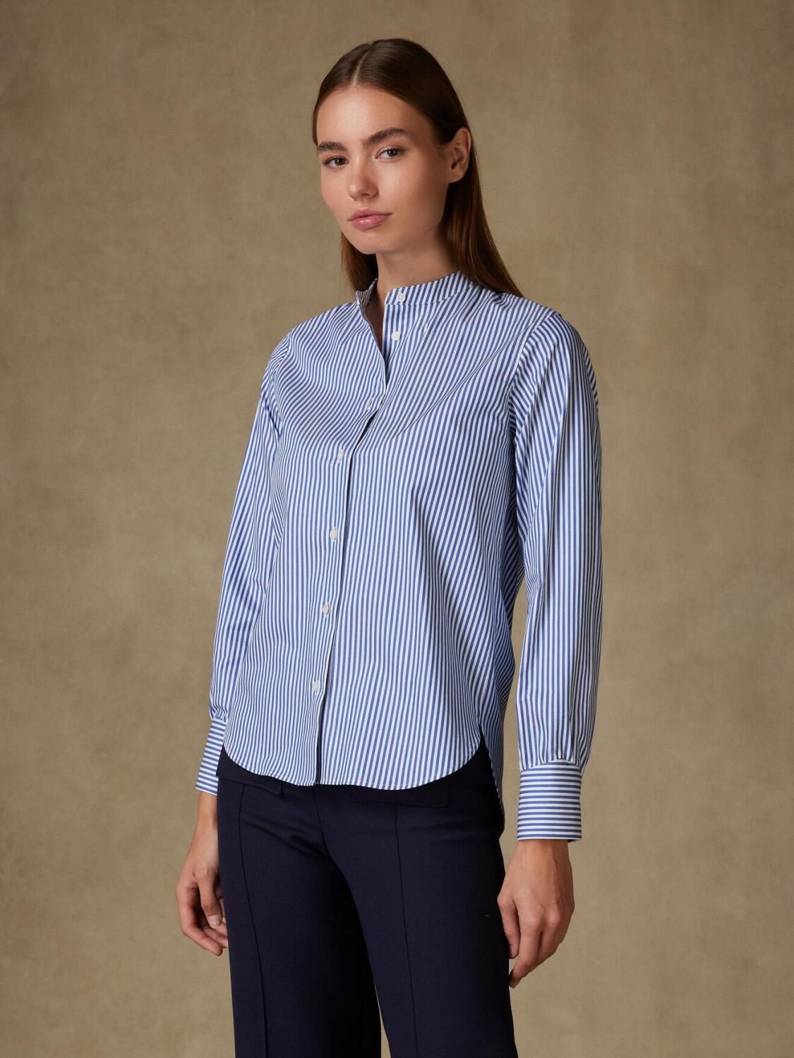 Hélène camicia in twill blu