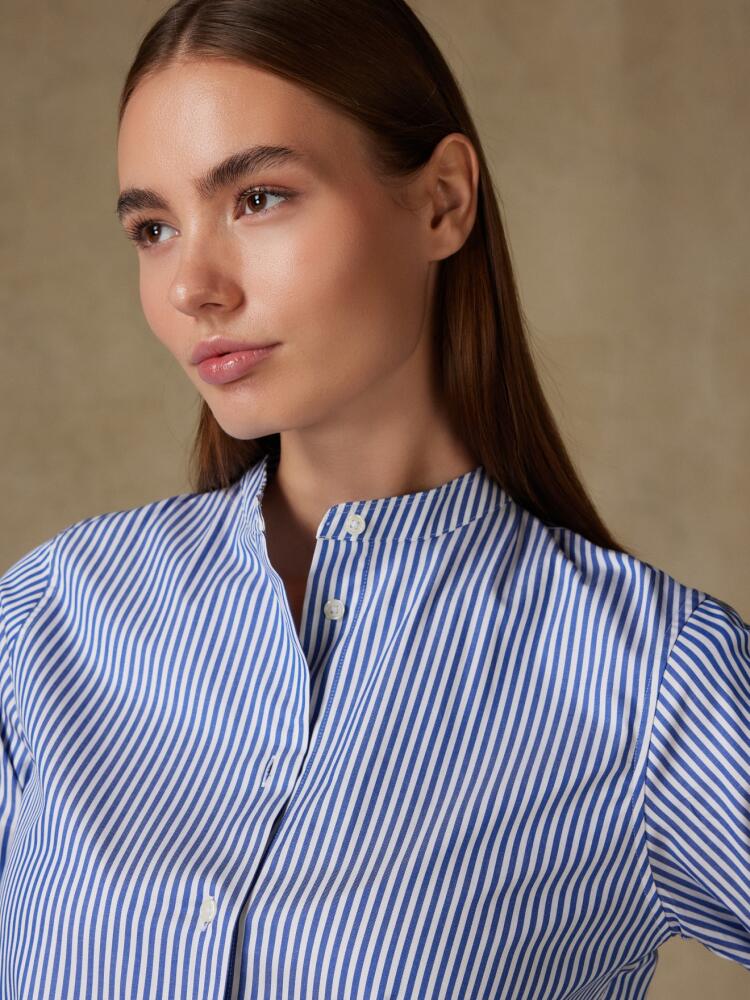 Chemise Hélène en twill à rayures marine