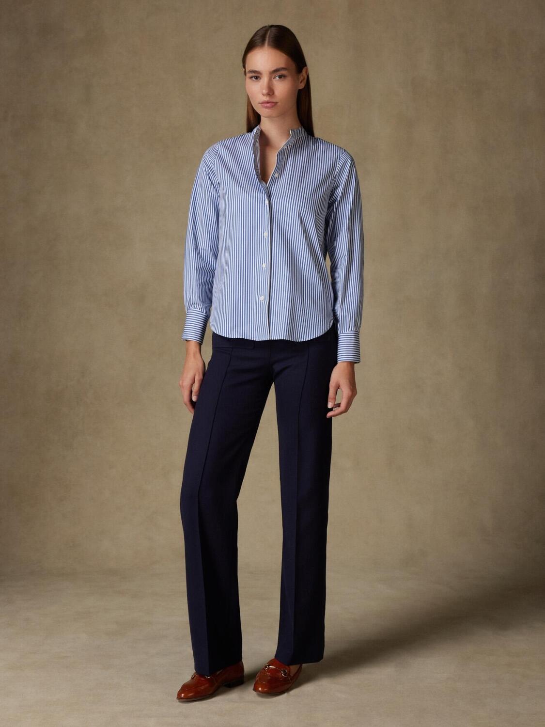 Hélène camicia in twill blu