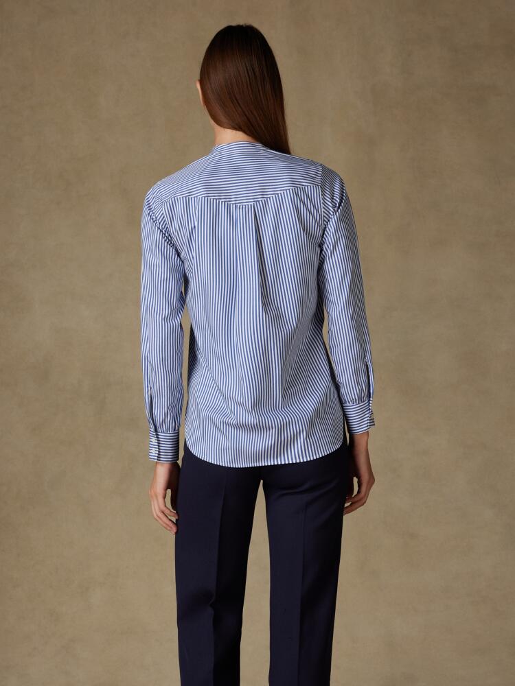 Chemise Hélène en twill à rayures marine