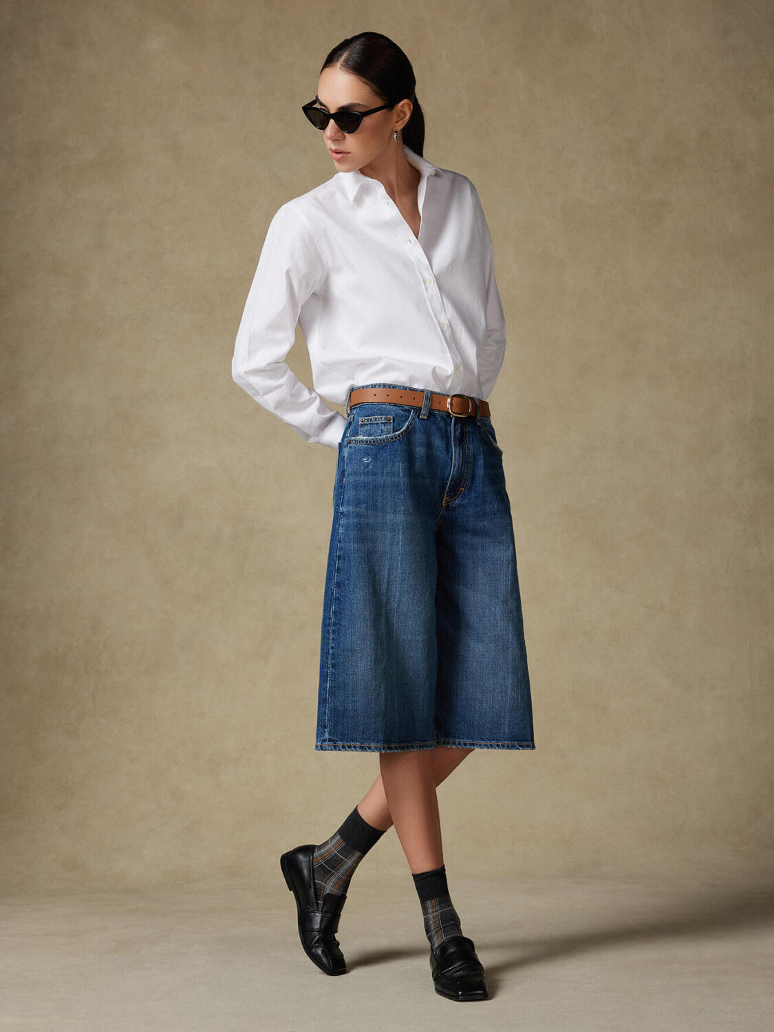 Chemise Justine oversize en piqué blanc