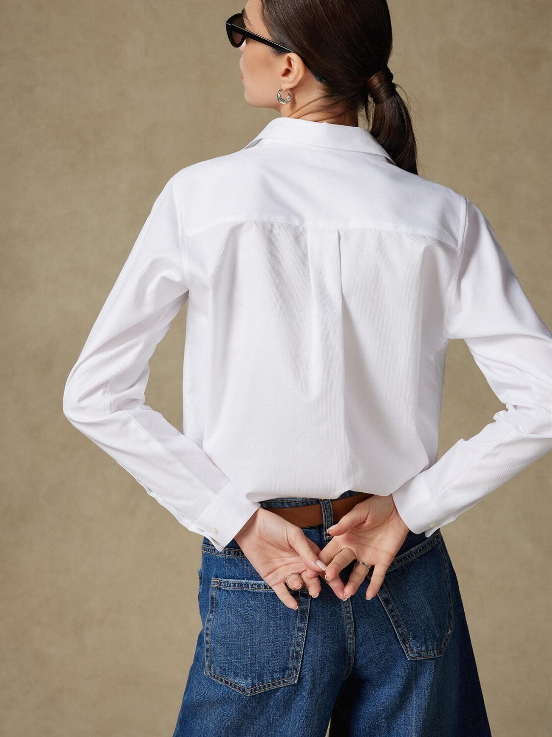 Chemise Justine oversize en piqué blanc