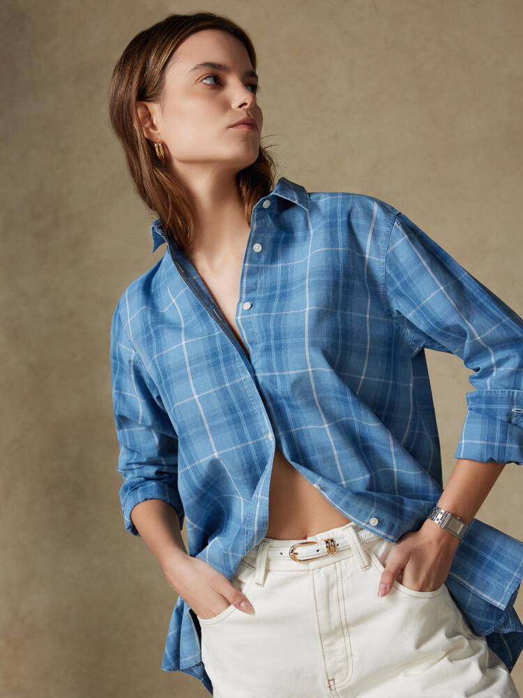 Chemise Justine oversize à motif tartan