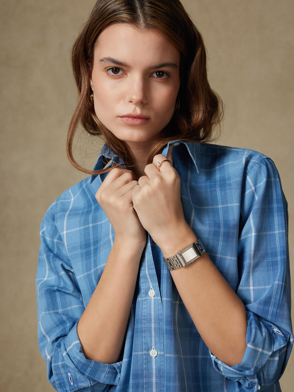 Justine oversized geruit overhemd