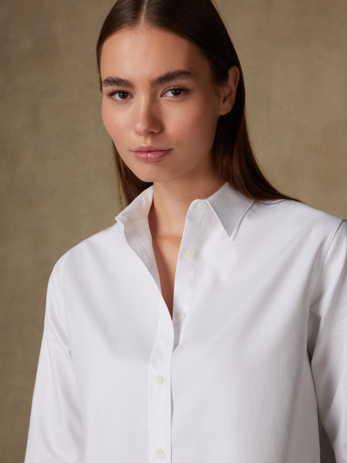 Chemise Justine texturée blanche