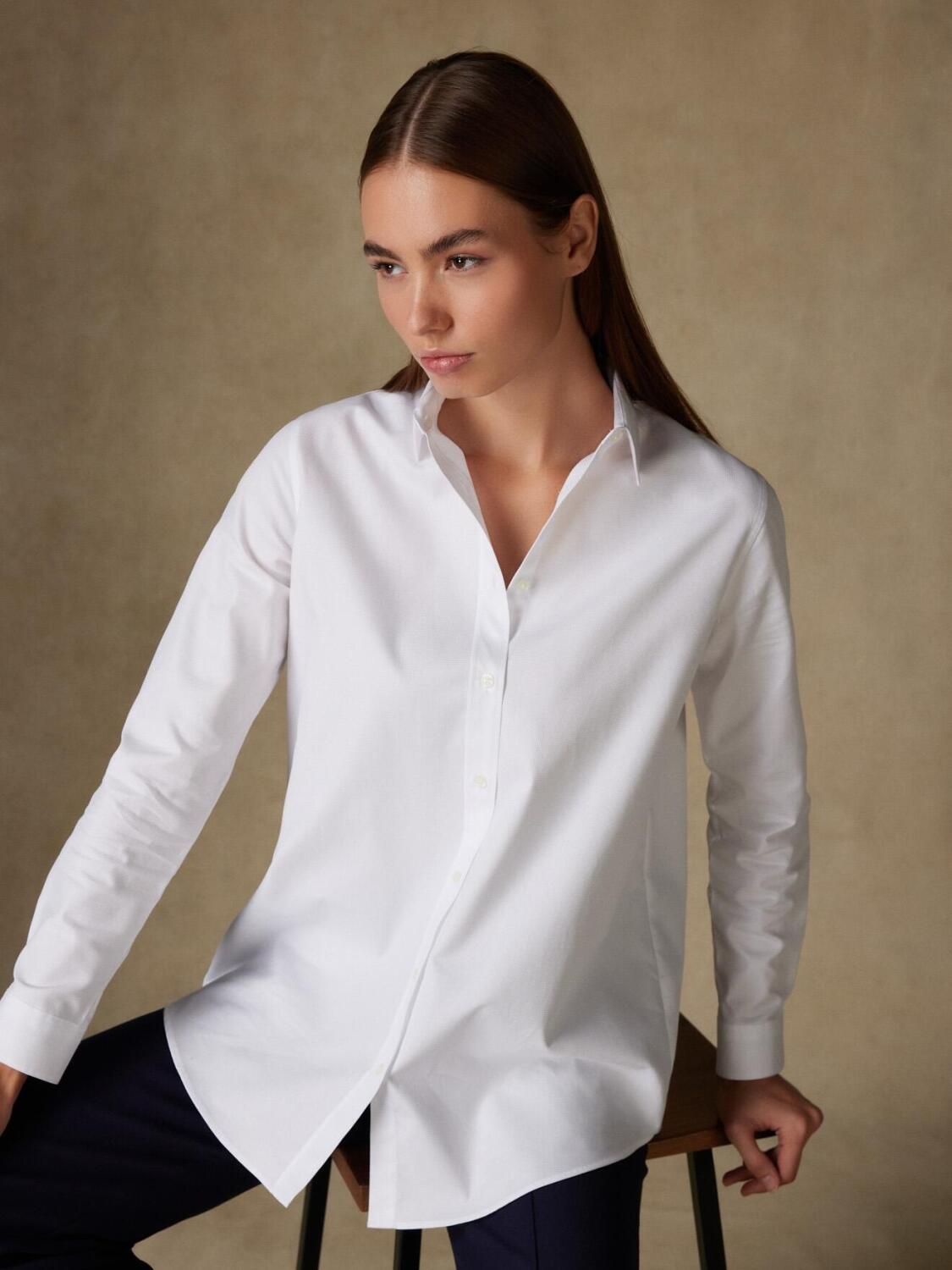 Chemise Justine texturée blanche
