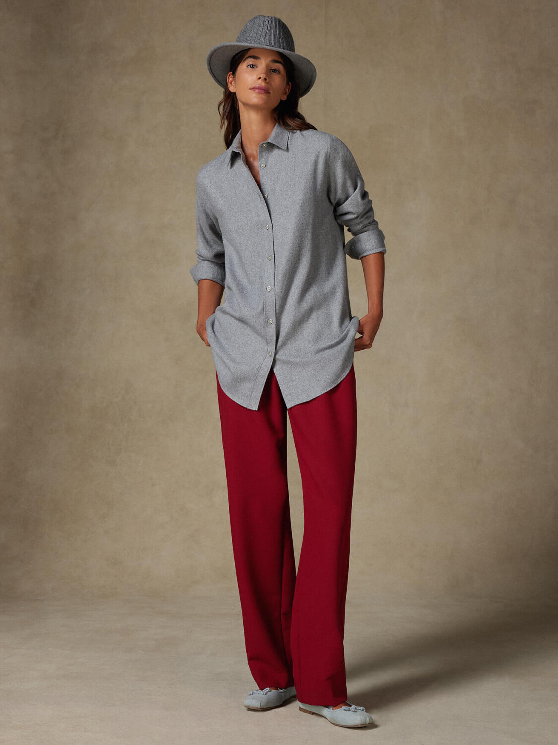 Justine oversize grijs flanellen overhemd