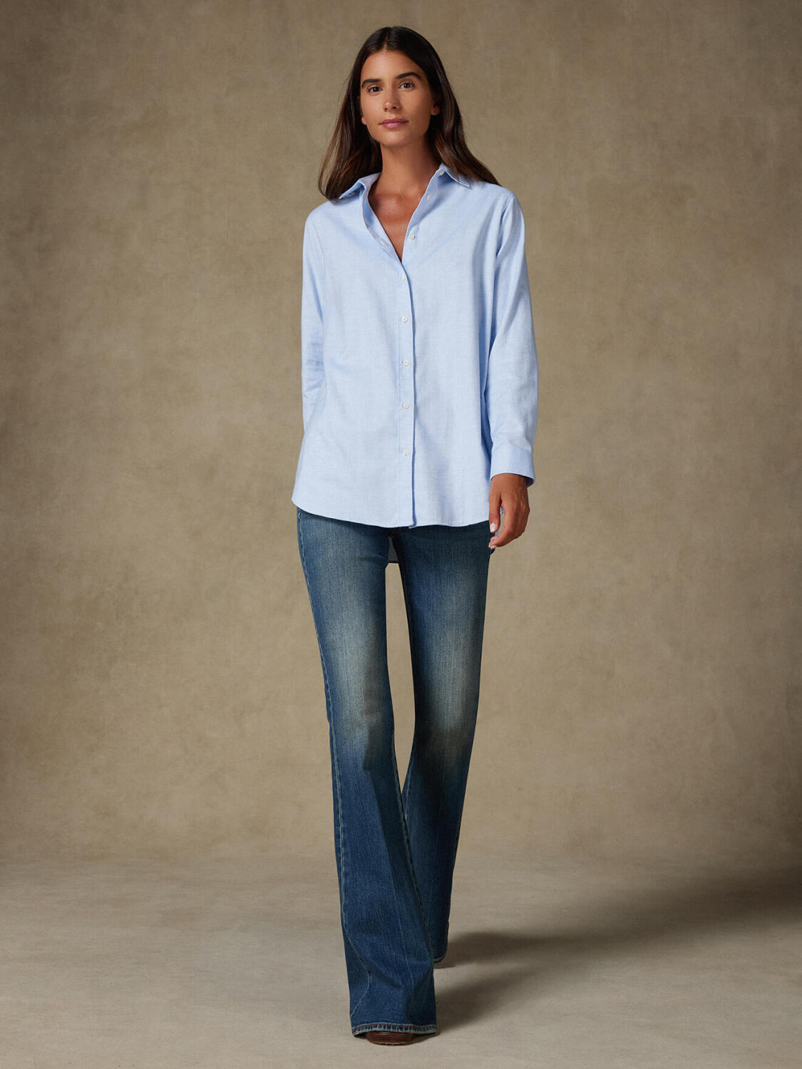 Justine camicia oversize in flanella cielo