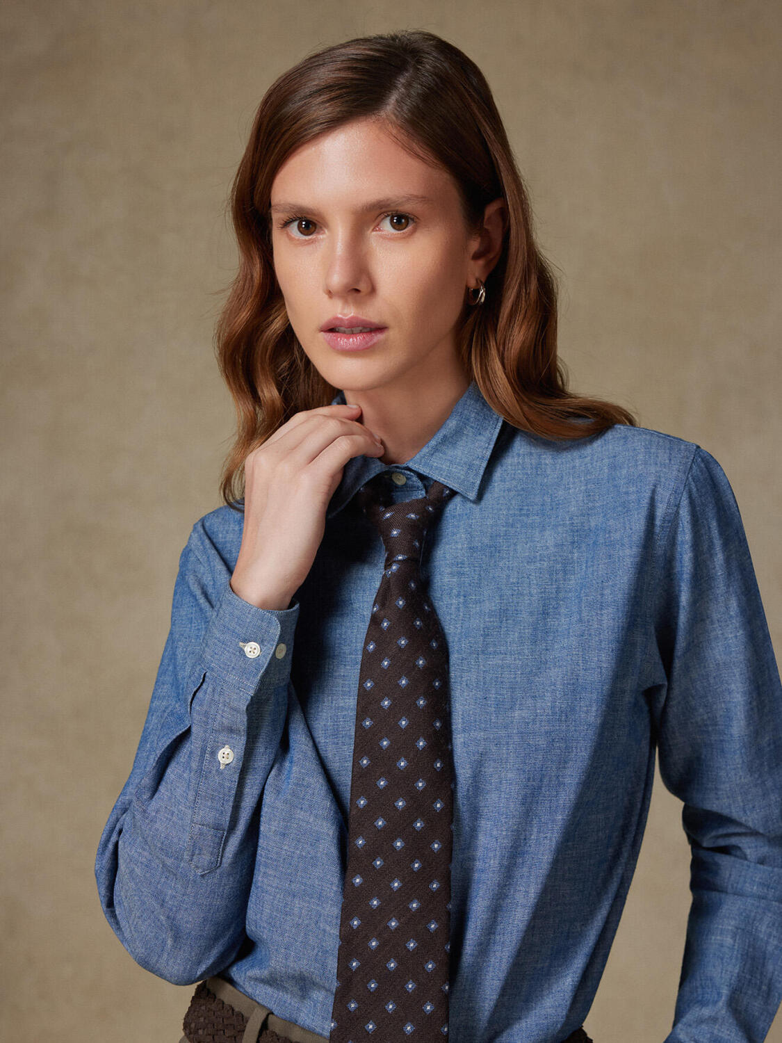 Justine Hemd in &Uuml;bergr&ouml;&szlig;e aus Chambray