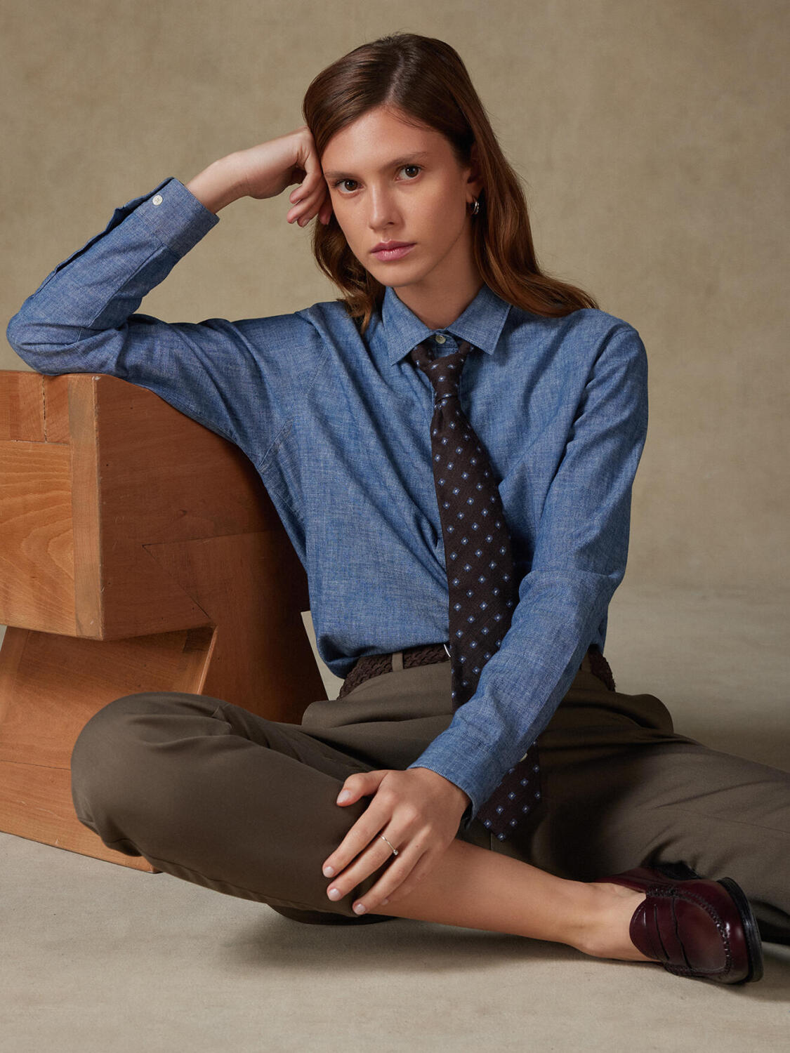 Justine Hemd in &Uuml;bergr&ouml;&szlig;e aus Chambray