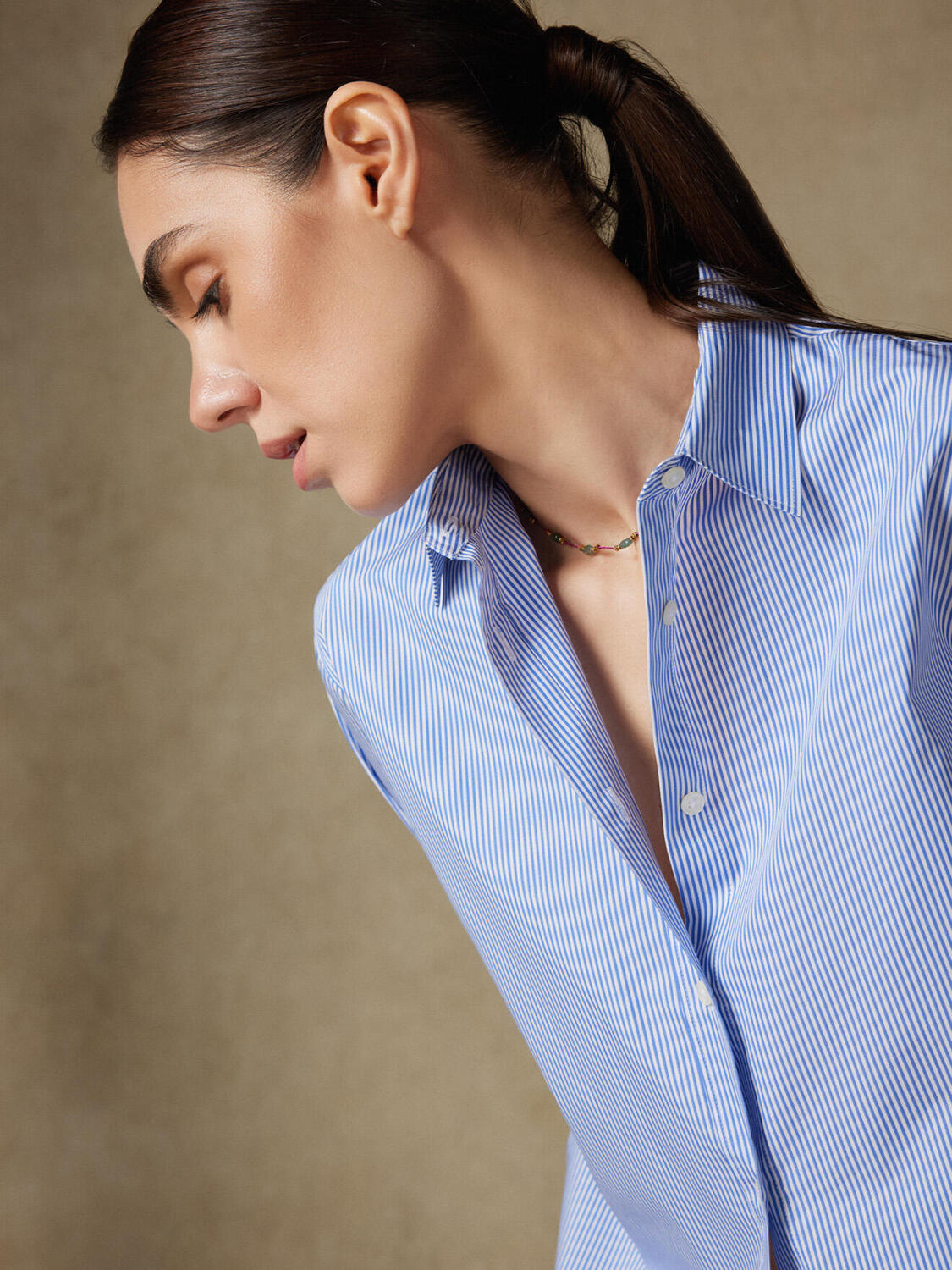 Chemise Justine oversize en popeline à rayures