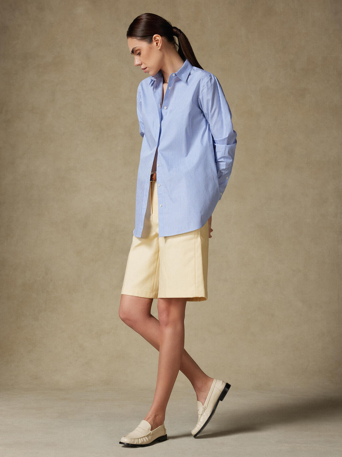 Chemise Justine oversize en popeline à rayures