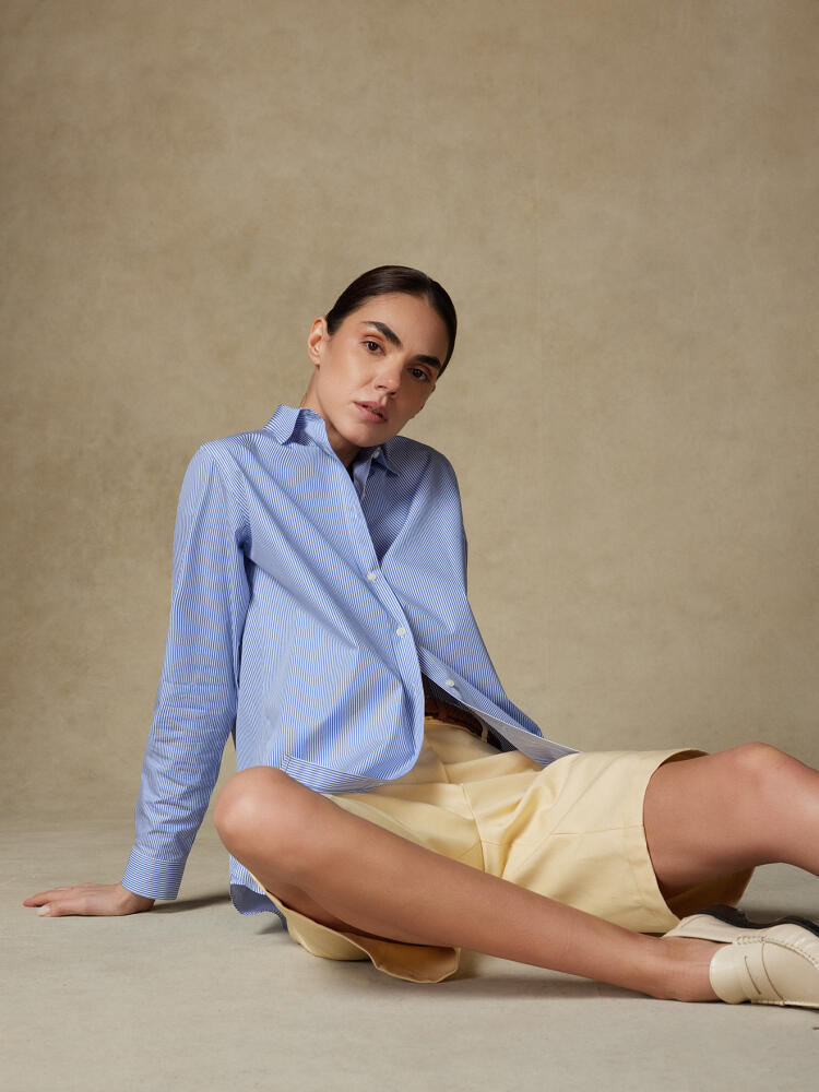 Camicia Justine oversize in popeline a righe