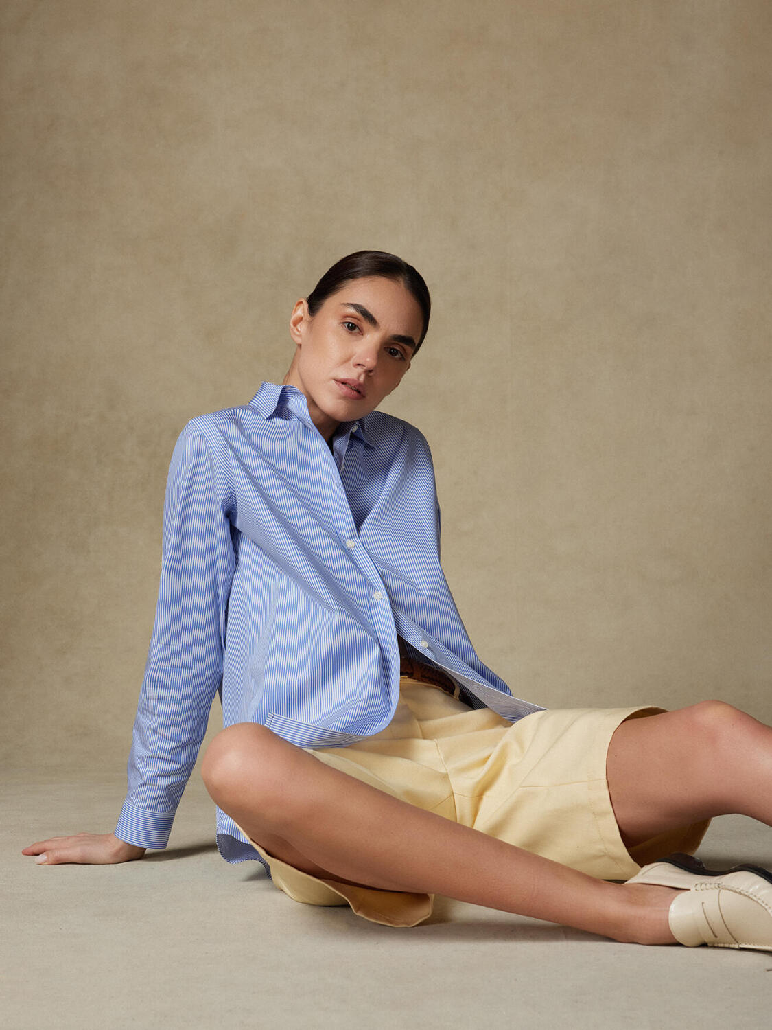 Chemise Justine oversize en popeline à rayures