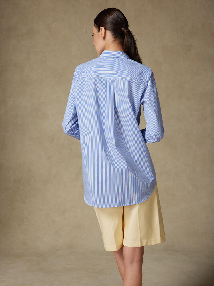 Camicia Justine oversize in popeline a righe
