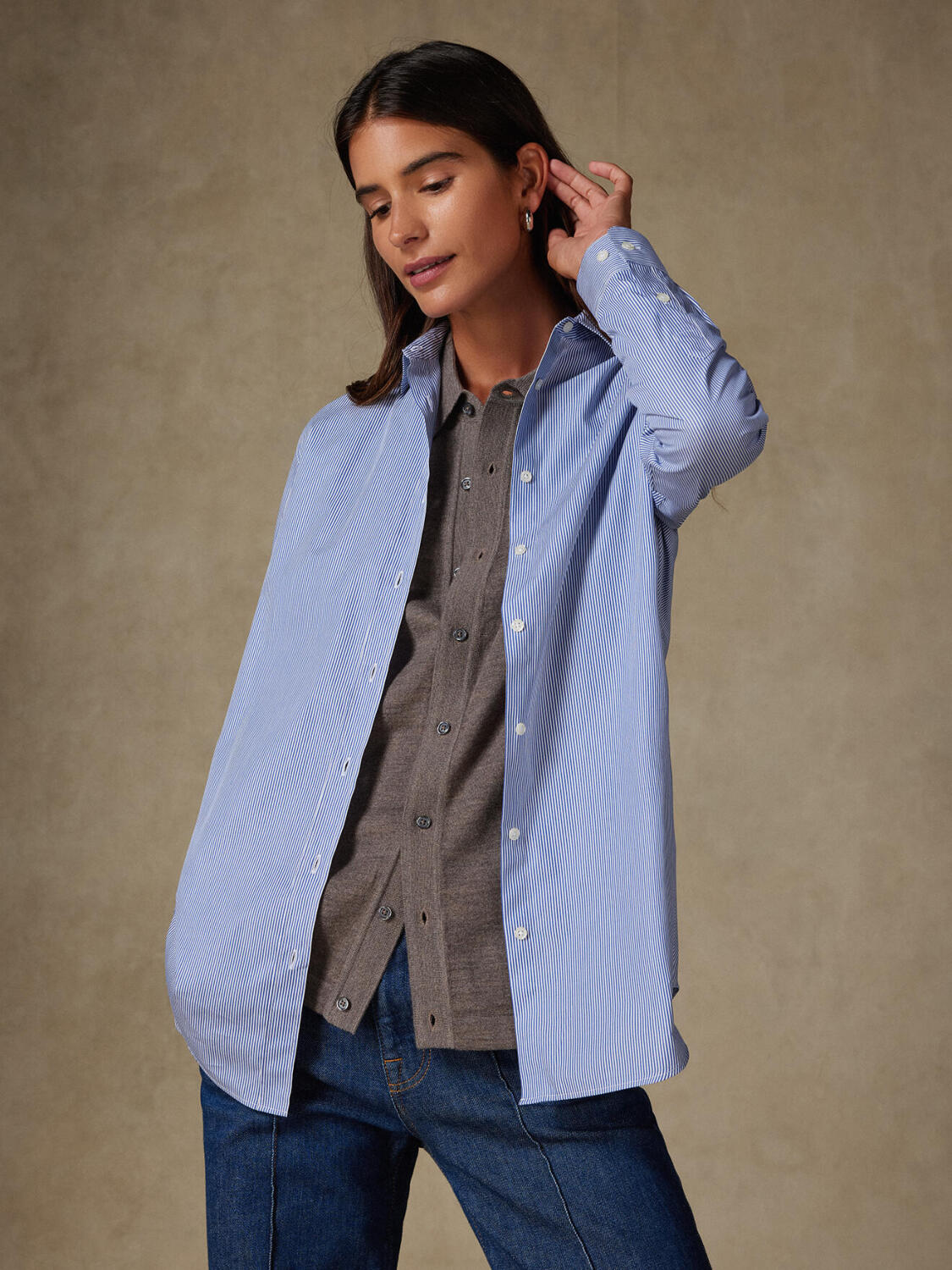 Chemise Justine oversize en popeline à rayures