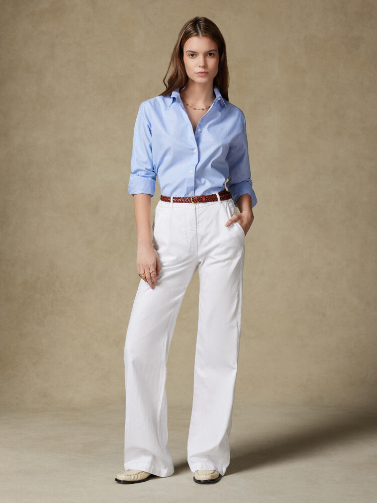 Justine camicia oversize a righe celesti