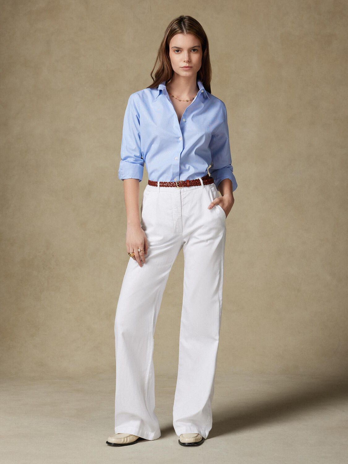 Justine oversize overhemd met hemelstrepen