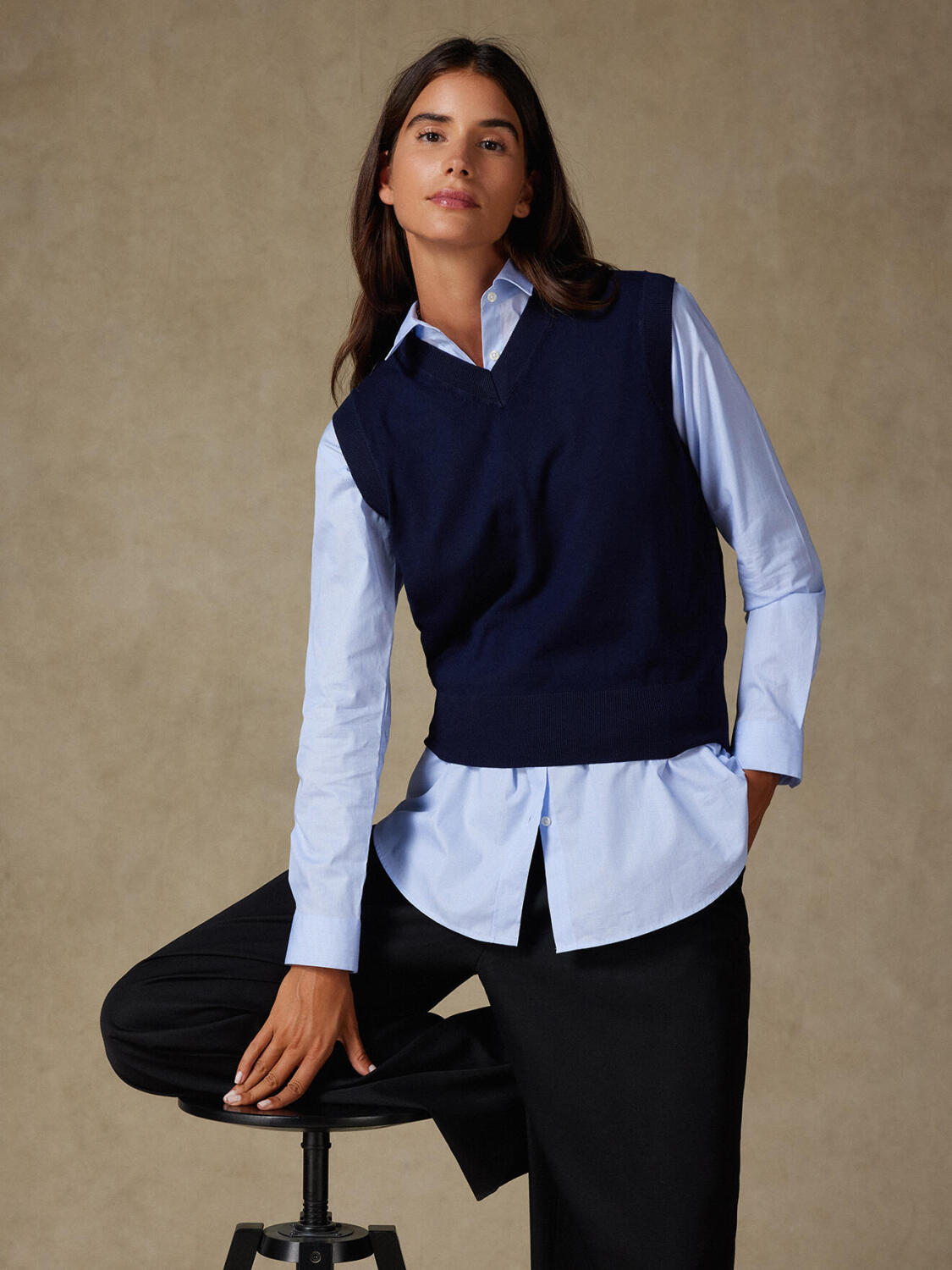 Justine oversize overhemd met hemelstrepen