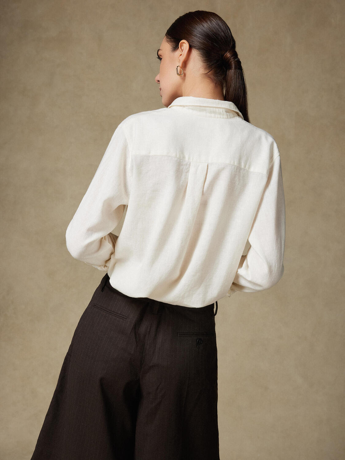 Justine Oversize-Hemd aus Off-White-Leinen