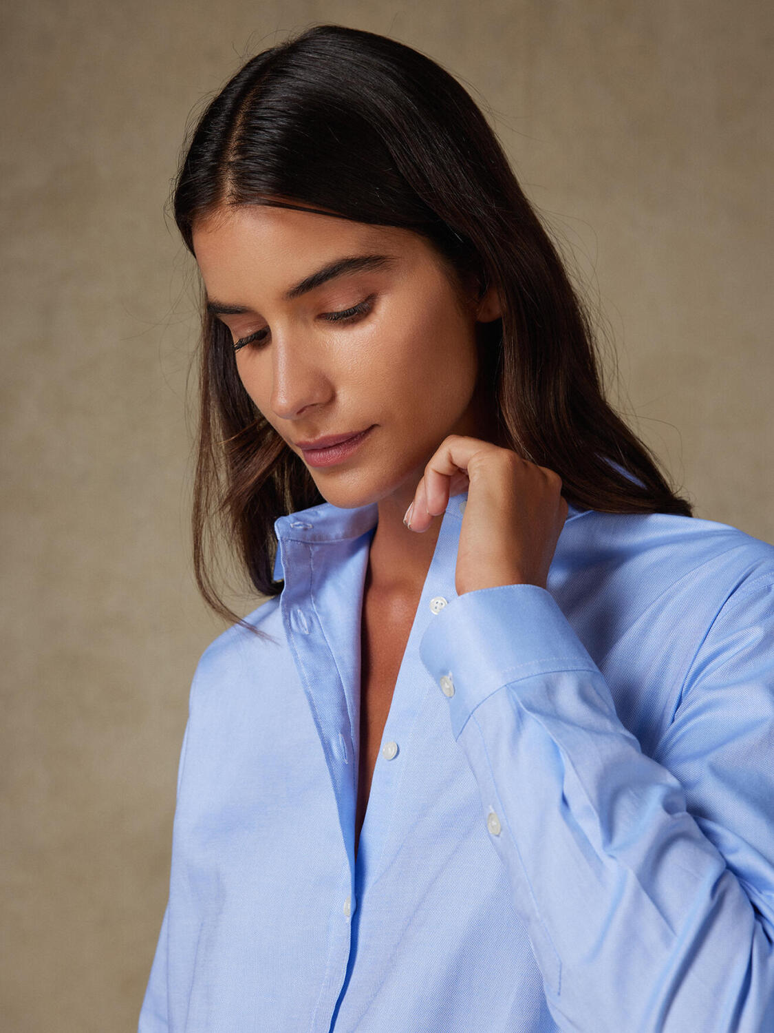 Justine camicia oversize in oxford cielo