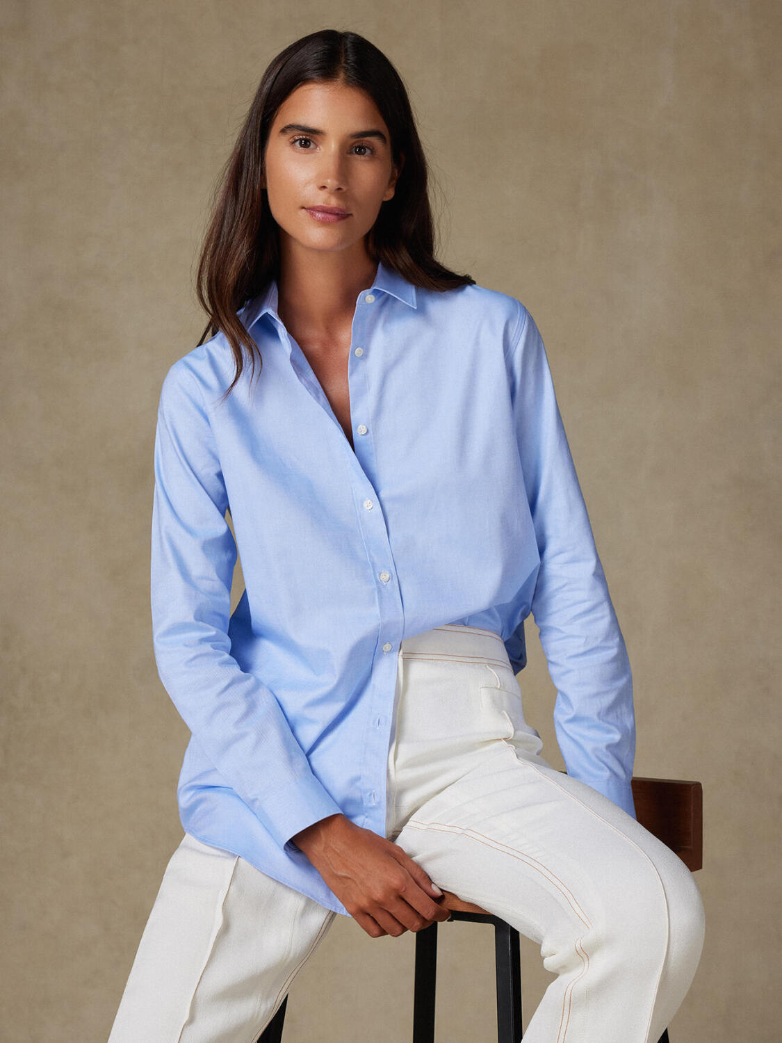 Justine camicia oversize in oxford cielo