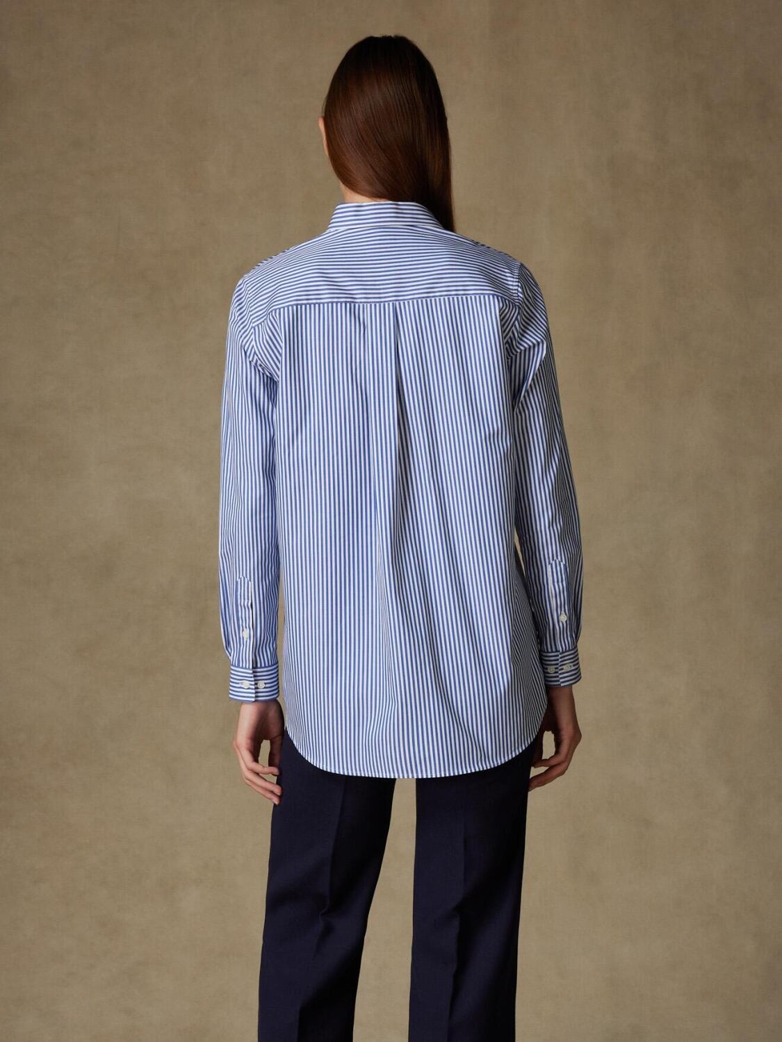 Chemise Justine en twill à rayures marine