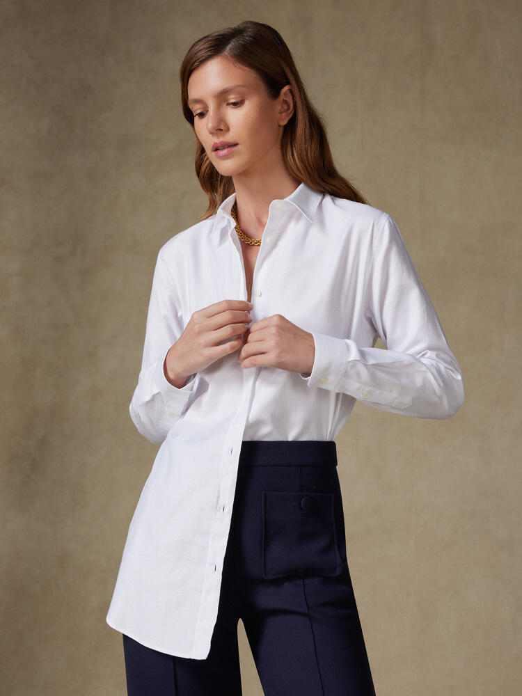 Justine oversize white textured shirt