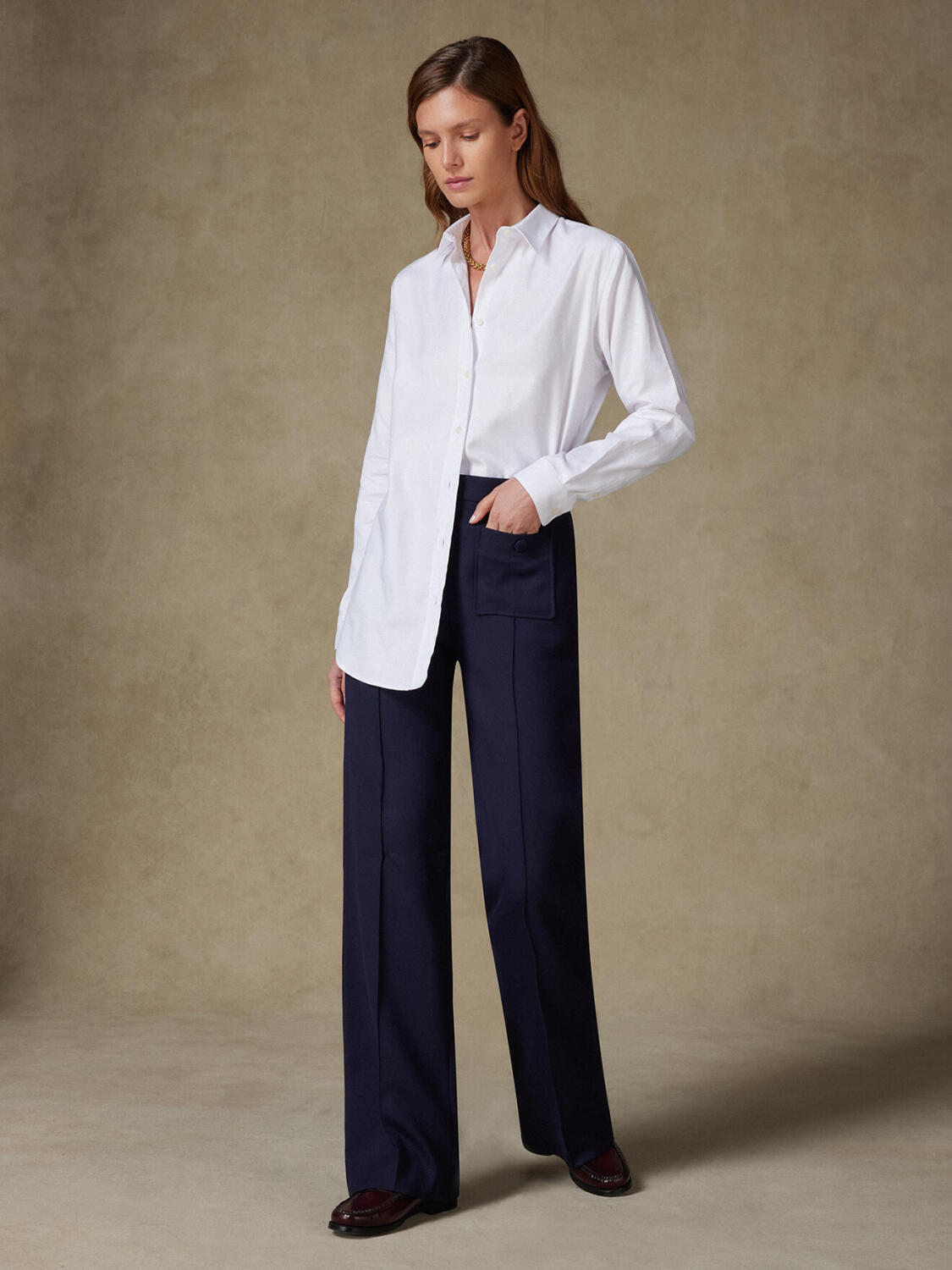 Chemise Justine oversize texturée blanche