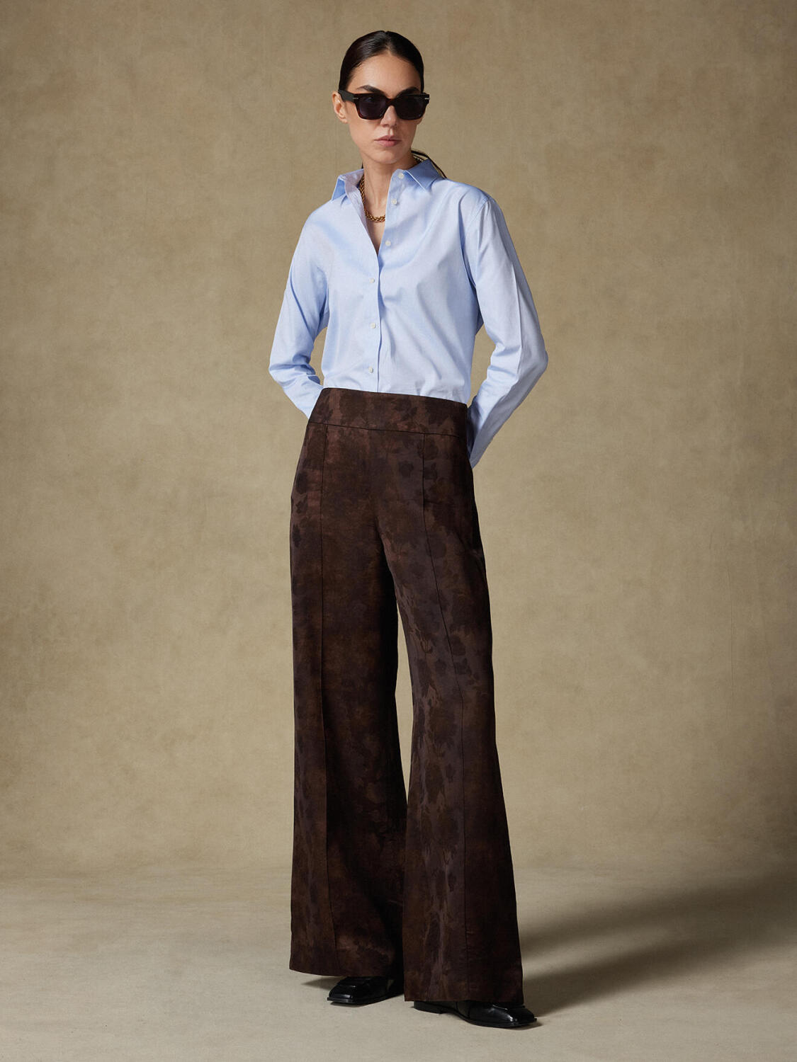 Camisa oversize Justine de lunares celestes