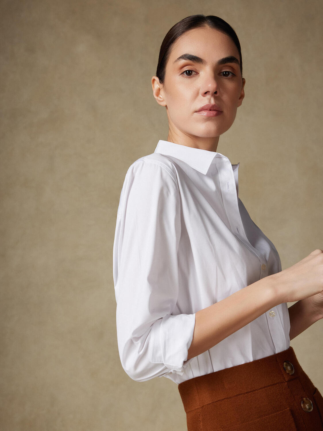 Justine oversize shirt in witte popeline