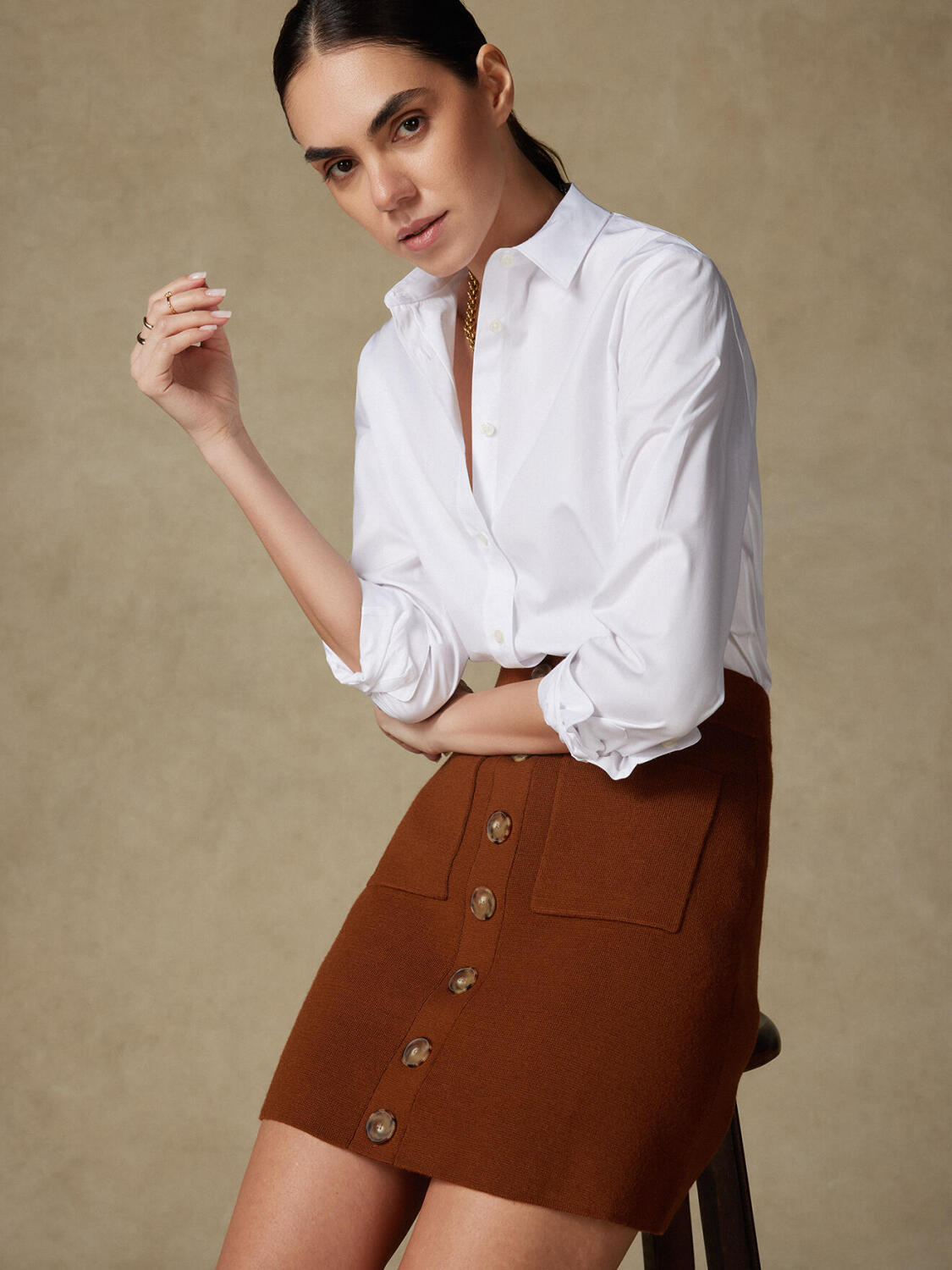 Justine oversize shirt in witte popeline